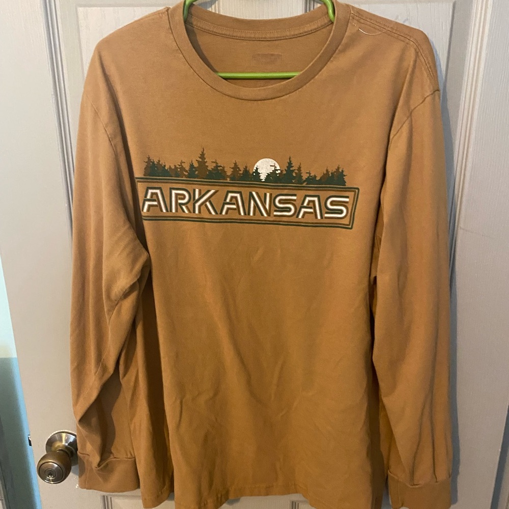🎄🎄Brown Arkansas long sleeve T-shirt
